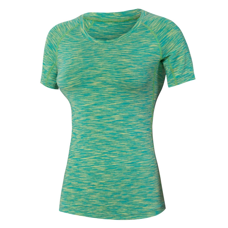 Ladies PRO Sports Fitness Yoga Training Skinny Elastic Quick-drying Short Sleeve Shirt Camo T-shirt Clothes 5003
