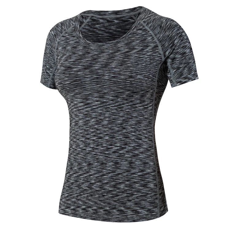 Ladies PRO Sports Fitness Yoga Training Skinny Elastic Quick-drying Short Sleeve Shirt Camo T-shirt Clothes 5003
