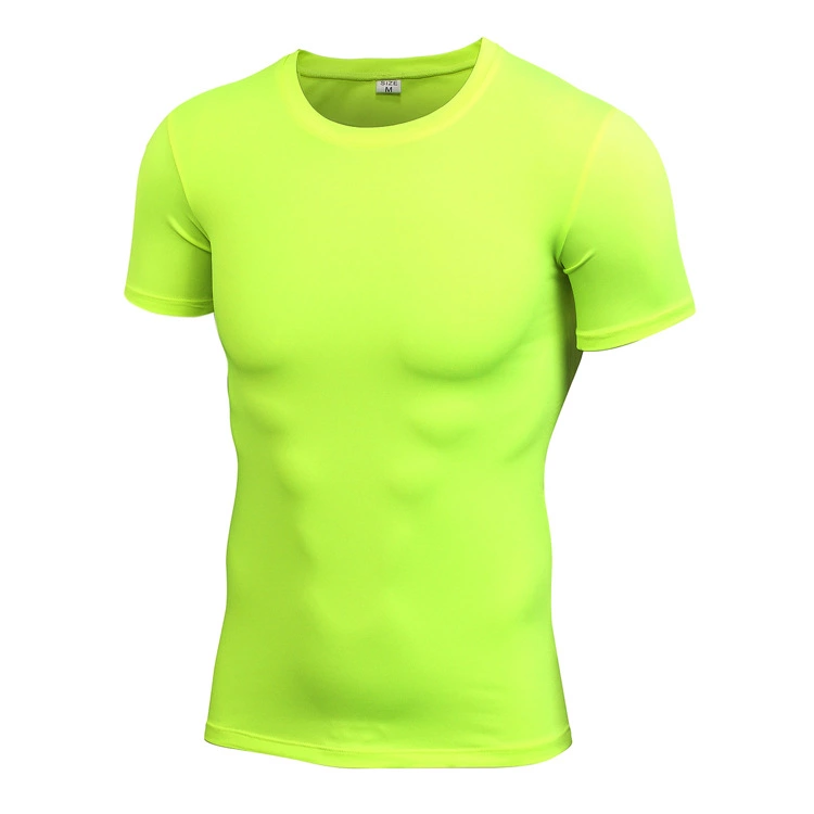 Men's PRO fitness sports running tights T-shirt hot selling stretch quick-drying short-sleeved shirt 4001