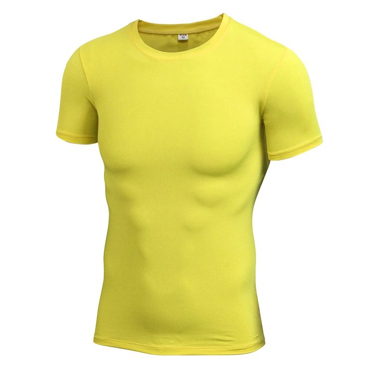 Men's PRO fitness sports running tights T-shirt hot selling stretch quick-drying short-sleeved shirt 4001