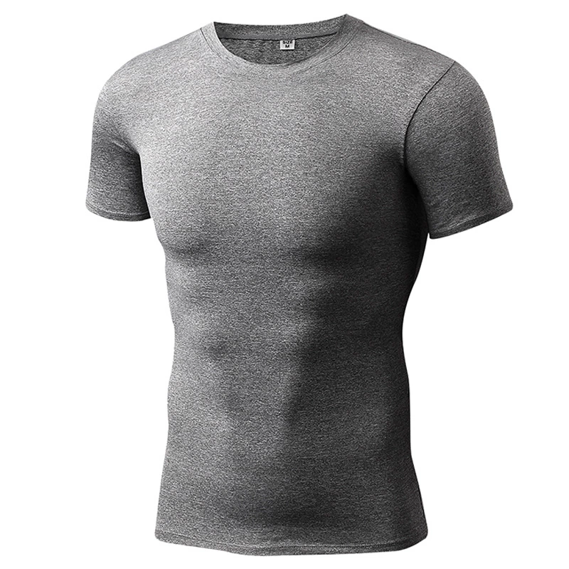 Men's PRO fitness sports running tights T-shirt hot selling stretch quick-drying short-sleeved shirt 4001