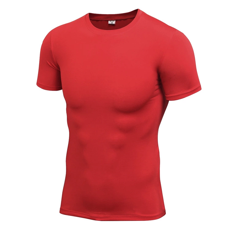 Men's PRO fitness sports running tights T-shirt hot selling stretch quick-drying short-sleeved shirt 4001