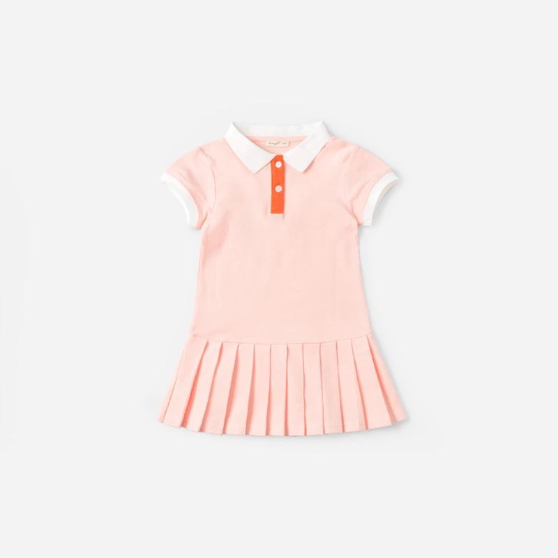 Summer new college style short-sleeved girls dress children's clothing pleated skirt swing sports POLO skirt