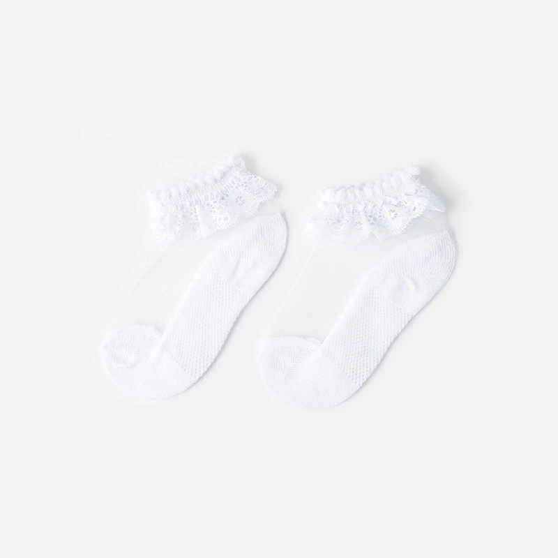 Summer new 3-8 year old girl princess thin section candy color cool thin transparent crystal children's socks 1 pair