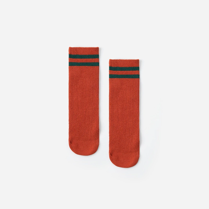 1-7 years old college wind and color striped medium tube socks 1 pair