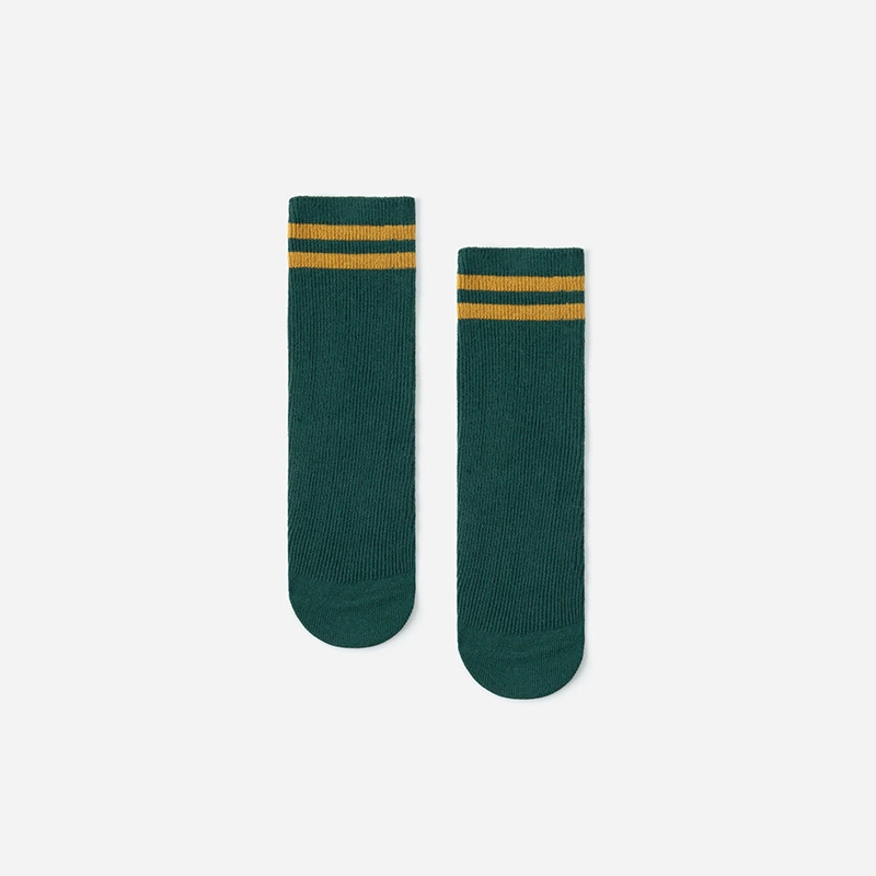 1-7 years old college wind and color striped medium tube socks 1 pair