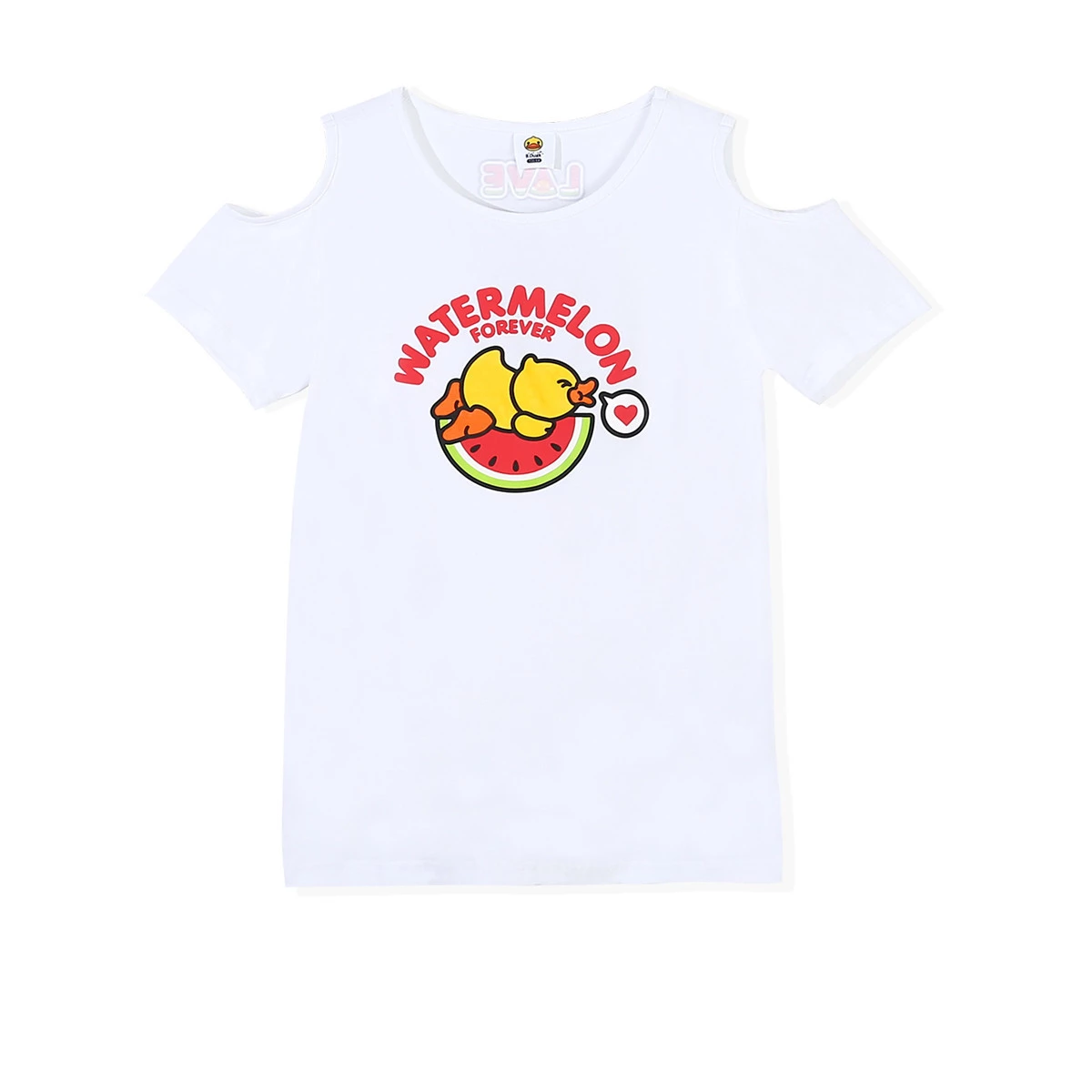 Little yellow duck summer design fashion half-sleeved middle and small children short-sleeved girls knitted round neck short T