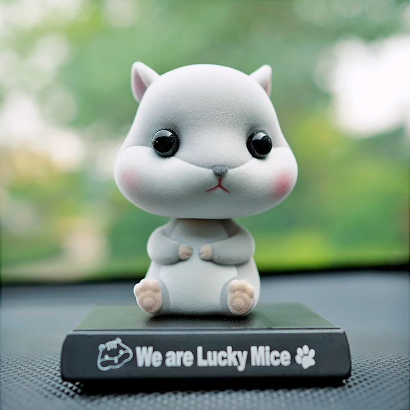 Flocking Shiba Inu shaking head doll car decoration mobile phone seat car interior creative creative cute car dog car jewelry