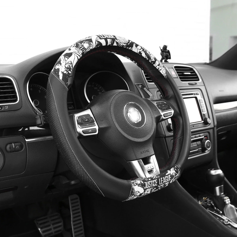 Car steering wheel cover winter cartoon type steering wheel cover female d-type steering wheel cover car anti-skid handle cover