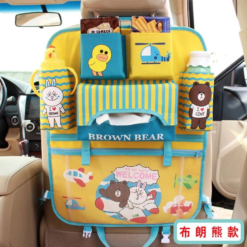Car seat creative cartoon storage bag multifunctional seat back hanging car storage bag car storage hanging bag