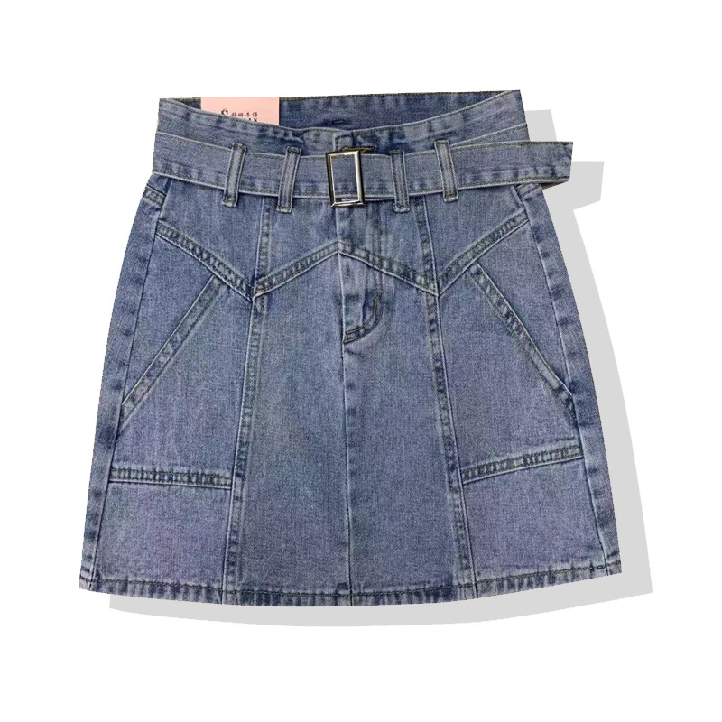 Denim skirt skirt women's spring and summer new high waist was thin a word skirt bag hip skirt black short skirt tide