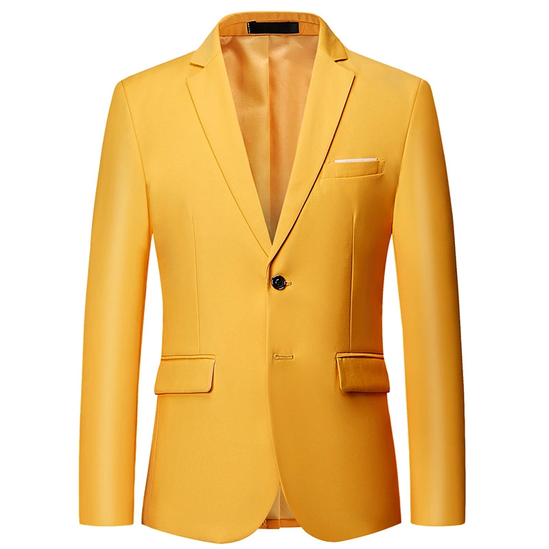 Men's casual suit jacket business solid color two-button single-piece suit jacket men's suit jacket large size