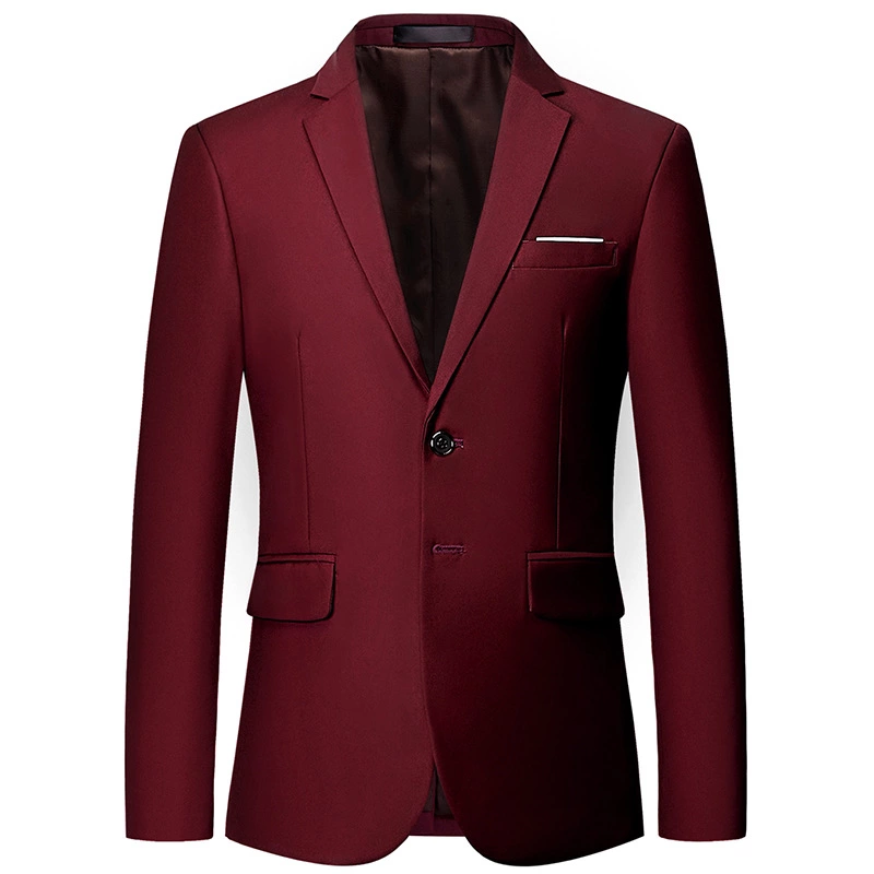 Men's casual suit jacket business solid color two-button single-piece suit jacket men's suit jacket large size