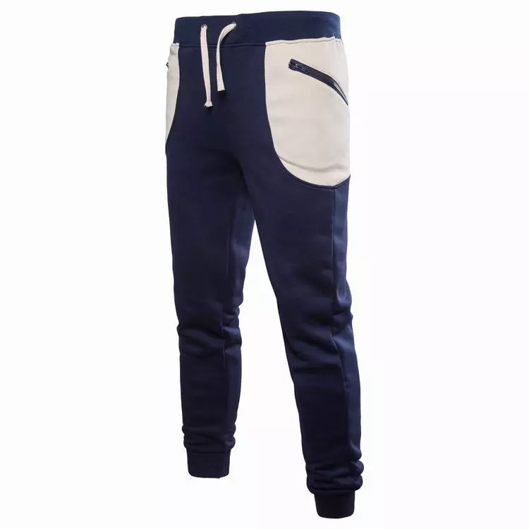 Casual trousers men's autumn and winter new men's blue plus size casual sports hip-hop pants men