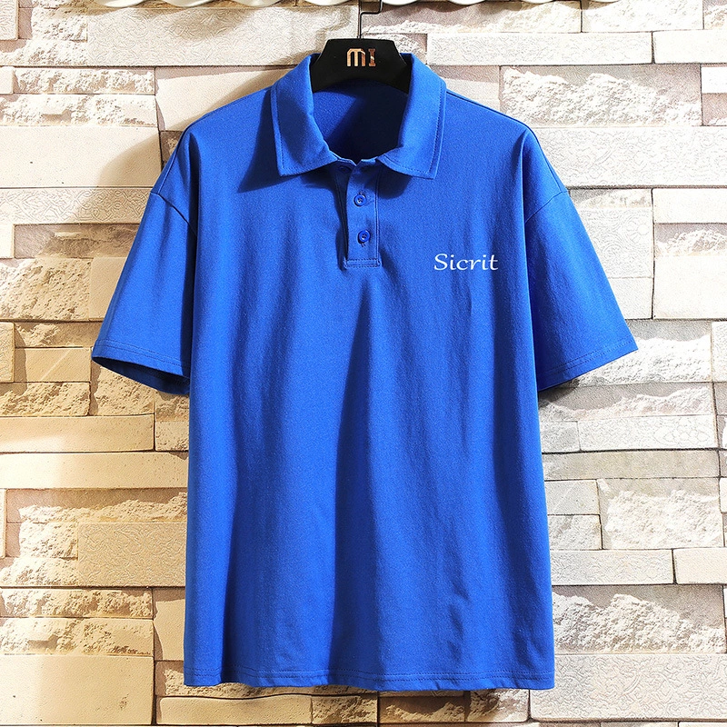 Lapel short-sleeved polo shirt men's plus size loose half-sleeved t-shirt men's comfortable fashion casual