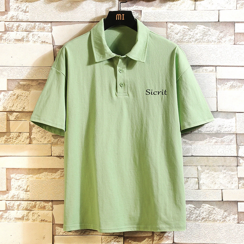 Lapel short-sleeved polo shirt men's plus size loose half-sleeved t-shirt men's comfortable fashion casual