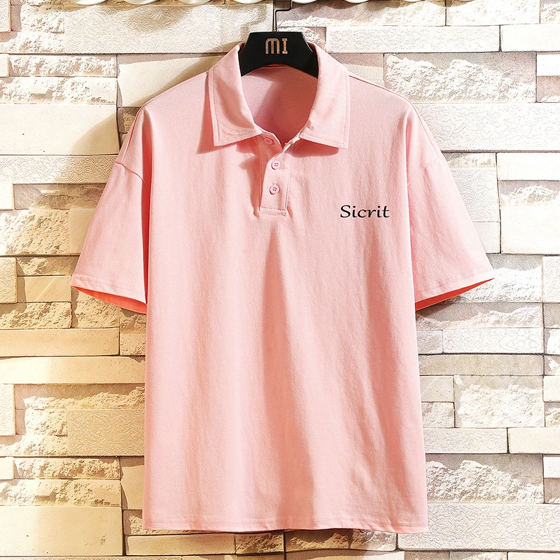 Lapel short-sleeved polo shirt men's plus size loose half-sleeved t-shirt men's comfortable fashion casual