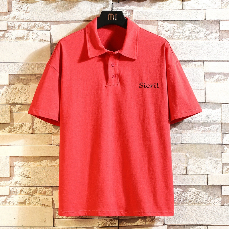 Lapel short-sleeved polo shirt men's plus size loose half-sleeved t-shirt men's comfortable fashion casual