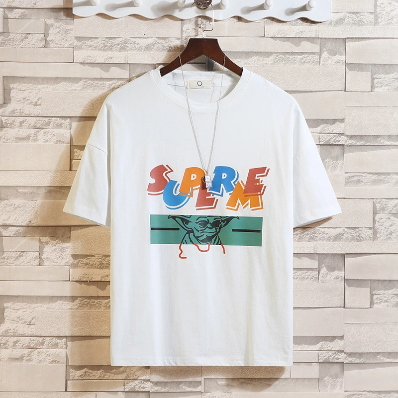 Summer new casual short-sleeved men's loose letter printing large size fashion