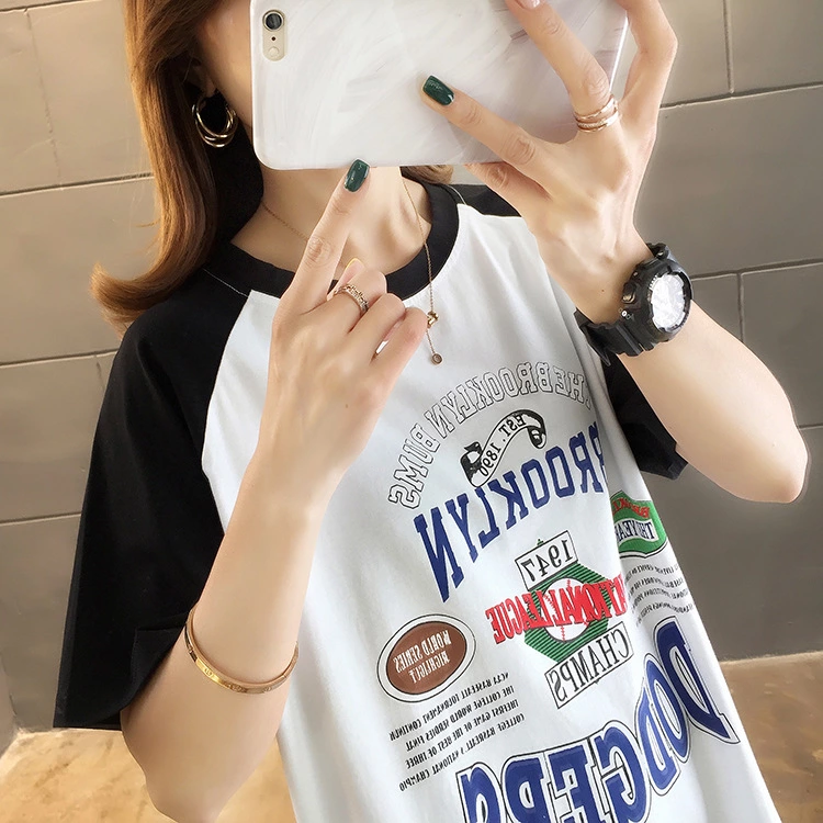 Summer new mm large size women's letters printing ladies shirt short sleeve t-shirt female students
